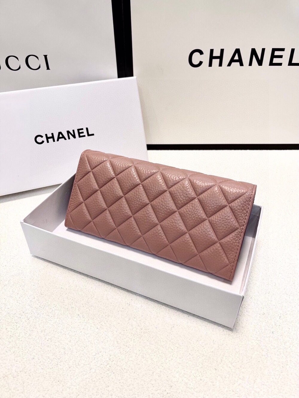 Chanel Classic Flap Long Wallet, Pink Caviar Leather - Picture 4 of 9